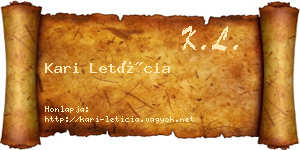 Kari Letícia névjegykártya